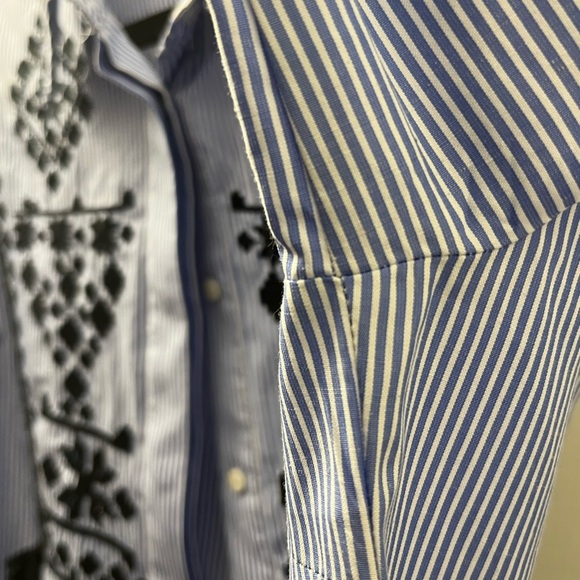 ZARA Striped Shirt With Tassels and Embroidery - Picture 10 of 12